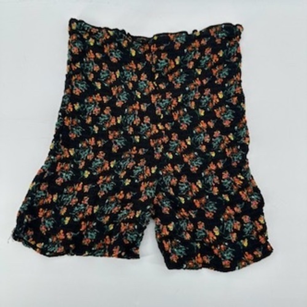 FP ONE Free People Black Floral Smocked Bike Shorts XS Casual Summer‎